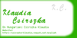 klaudia csirszka business card
